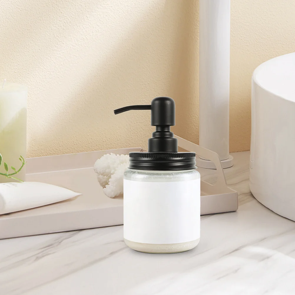 

4Pcs Lotion Dispenser Lid Stainless Steel Jar Pump Head Farmhouse Style Soap Dispenser for Bathroom Kitchen Sink Use