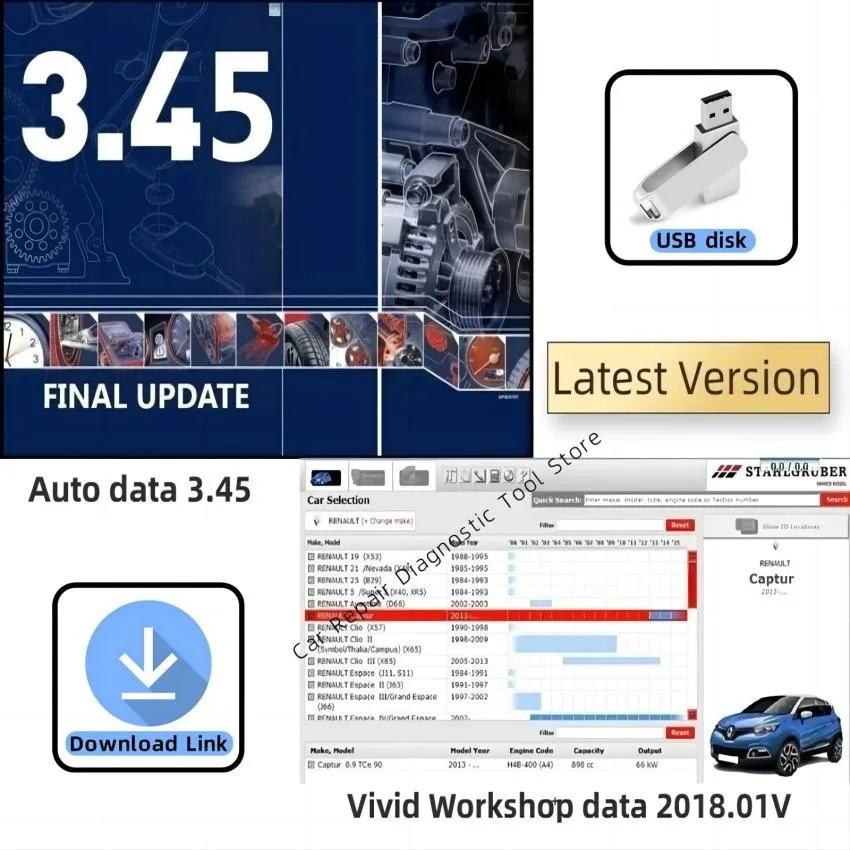 

2024 hot! autodata 3.45 with vivid workshop data v2018.1 Auto--data 3.45 car software Auto repair software for European cars
