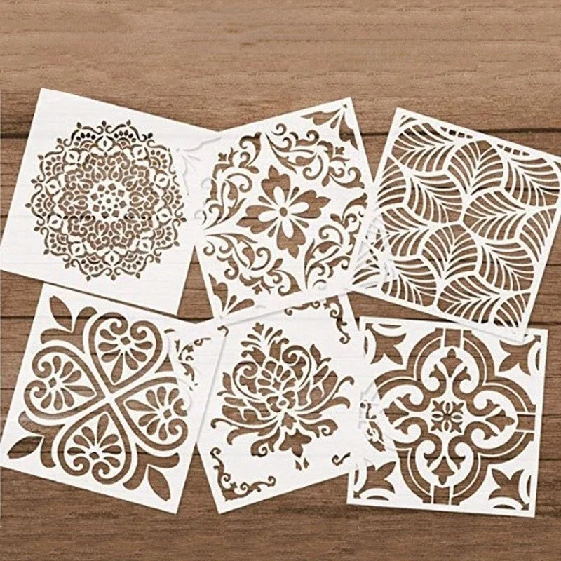 Decorative Pattern Mandala Stencils Pretty Hollow Spray Painting Templates Durable Washable DIY Window Wall Decor Drawing Tool