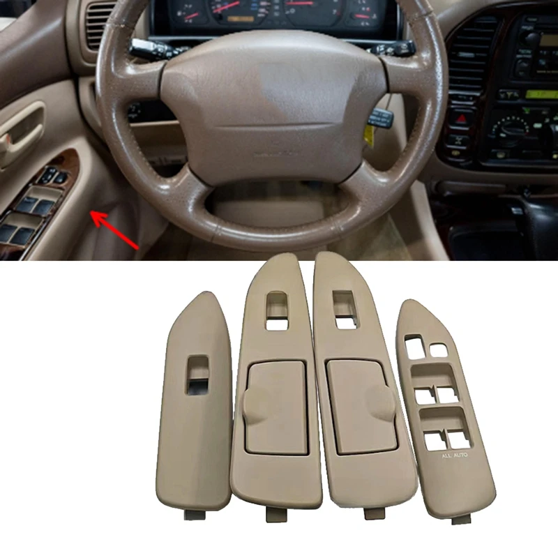 Car Window Glass Lifter Switch Panel Cover For Toyota Land Cruiser FJ100 LC100 1997-2007 LHD Window Regulator Panel