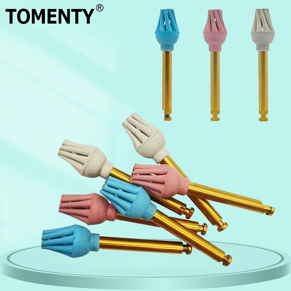 

3pcs TOMENTY Dental Rubber Spiral Flex Brush Diamond Burs RA Finishing Dentistry Spiral Flex Brush Kit Tools