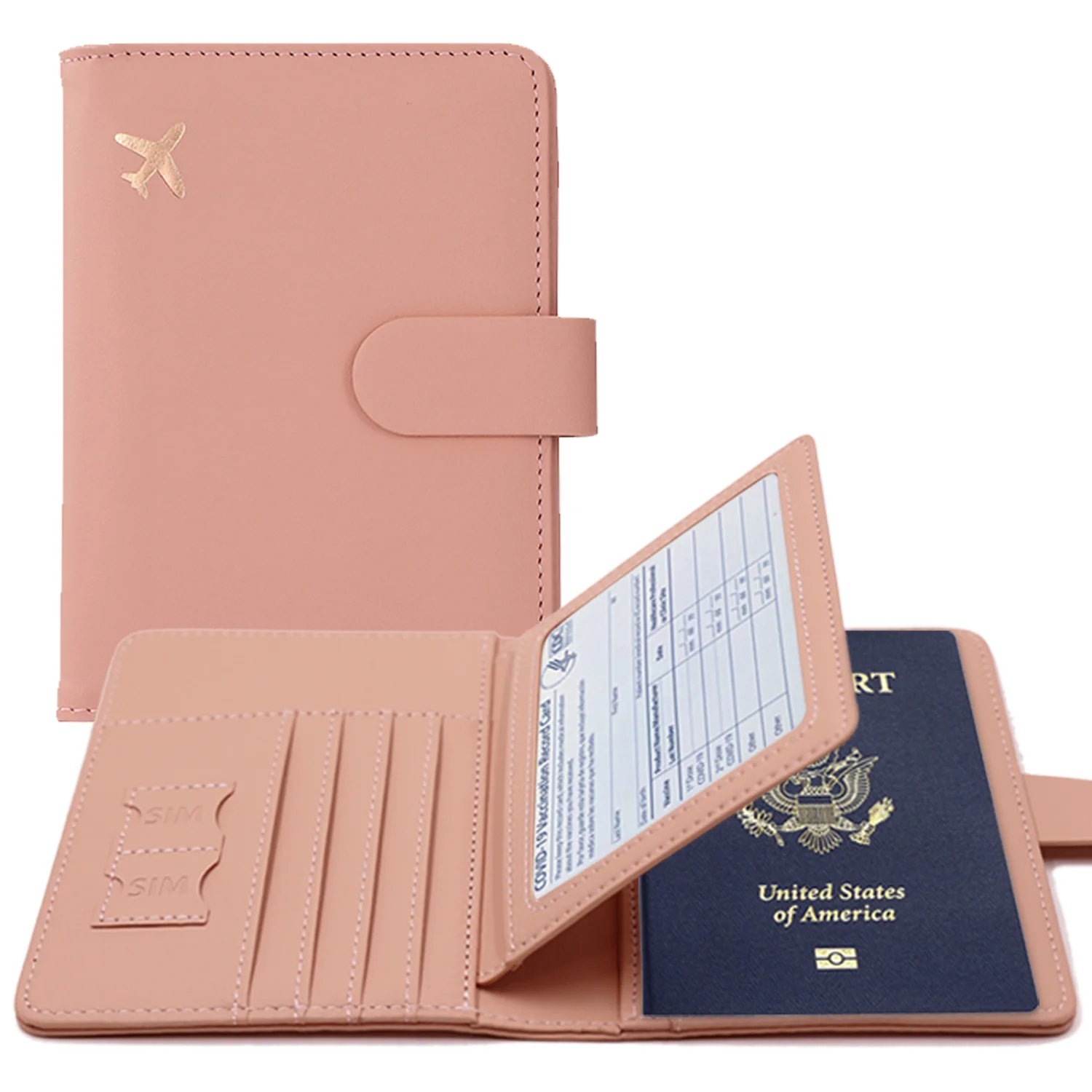 Juste de passeport multifonctionnelle, porte-cartes multicouches, couleur, portable, protection de billet