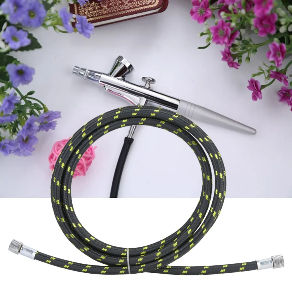2pcs 1/8 Inch Fitting Braided Airbrush Hose 6ft Length Black/Yellow Color Air Hose Adapter Airbrush Compressor Hose