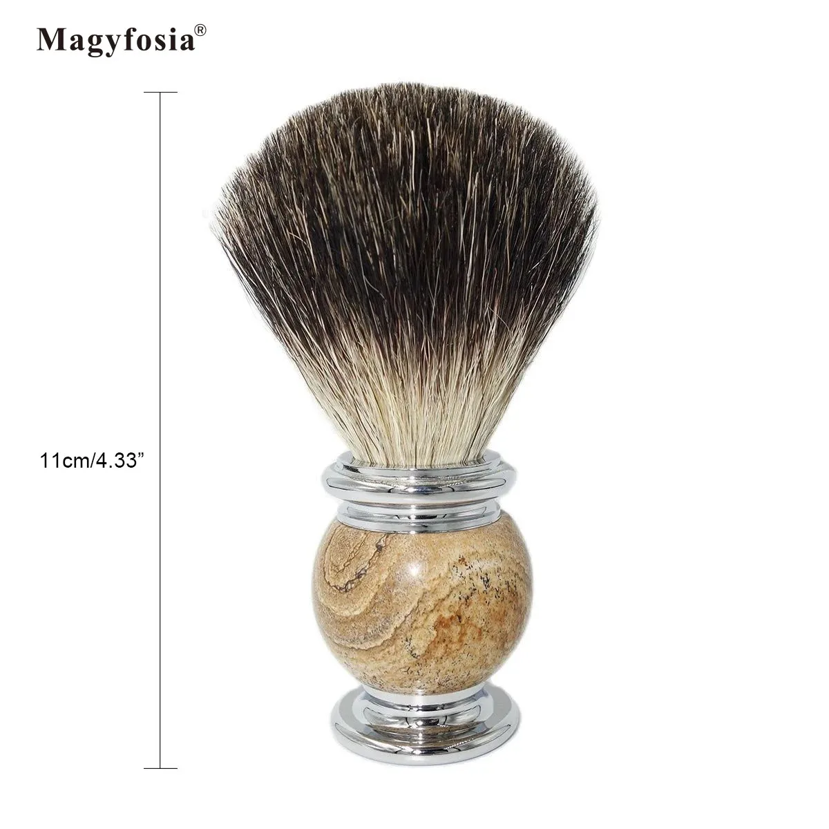 Magyfosia Wet Beard Shaving Brush with Soft Badger Hair,Pure Stone Handle for Men Facial Cleaning Grooming Tool