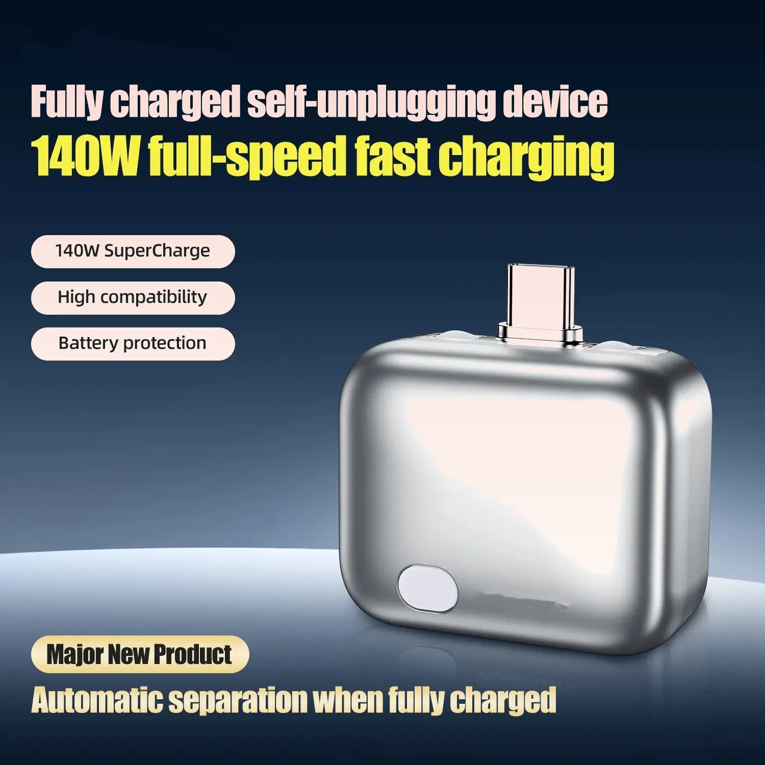 Type-C 140W Physical-Disconnect Battery Guard Anti-Overcharge Safe Overnight Charging Smart Auto Stop