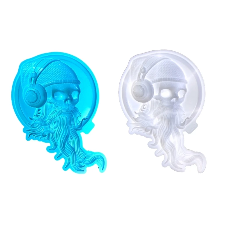 Long Bearded Skull Mold Handmade Halloween Jewelry Making Mould Silicone Moulds