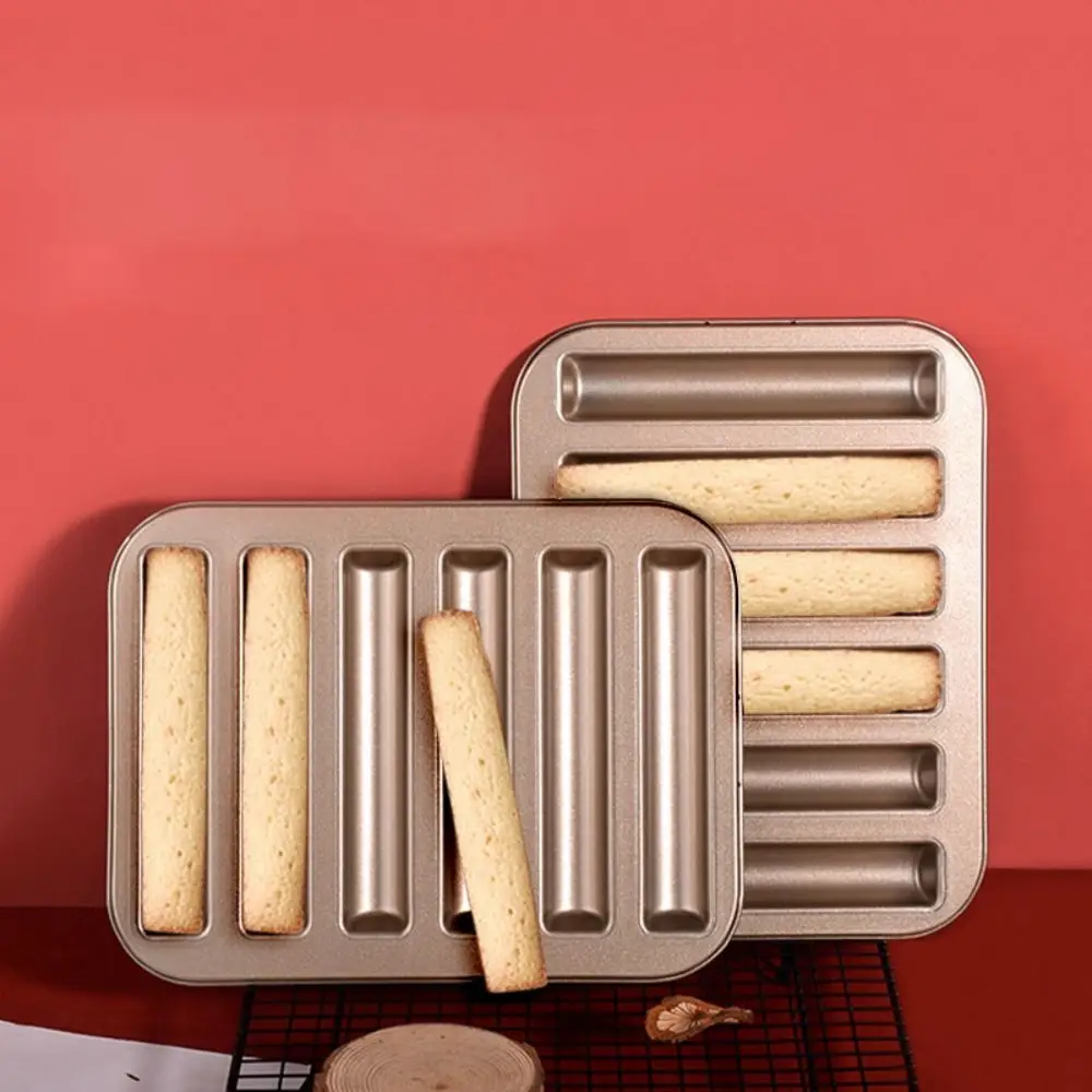 6 Slots Finger Cookie Baking Tray No Odor Smooth Surface Biscuit Stick Mold DIY Easy To Use Ladyfinger Mould Mousse Cake