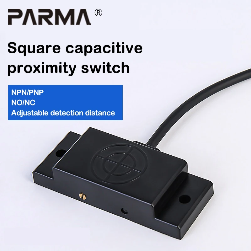 Square capacitive proximity switch, non-metallic electrostatic sensor, glass liquid level sensor, three-wire, 24V