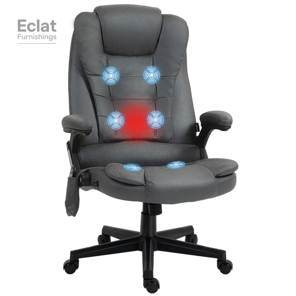 

High Back Vibration MassageOffice Chair with 6 Vibration Points,Heated Reclining PU LeatherComputer Chair with Armrest andRemote