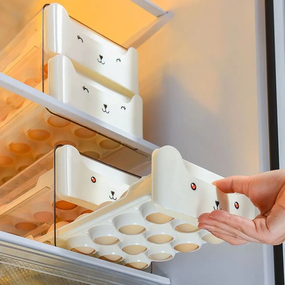 Transparent Egg Storage Box Fresh-keeping Drawer Type 18/36 Grid Egg Container Stackable Space Saving Egg Basket Refrigerator