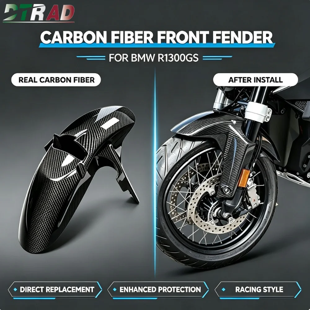 For BMW R1300GS R 1300 GS R1300 GS ADV Adventure 2023 2024 2025 Carbon Fiber Front Fender Mudguard Splash Guards Wheel Protector