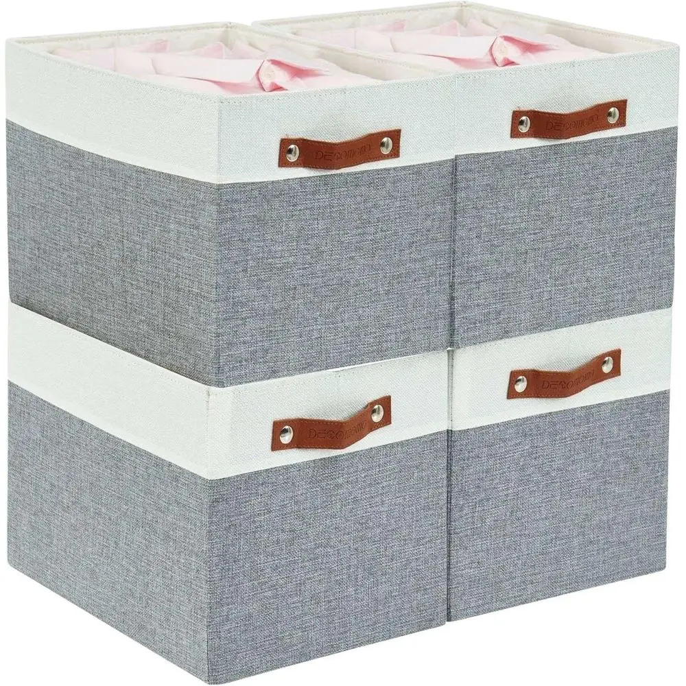 

Серые и белые контейнеры для хранения кубов 13x15x13, упаковка из 4 предметов, для организации полки Kallax