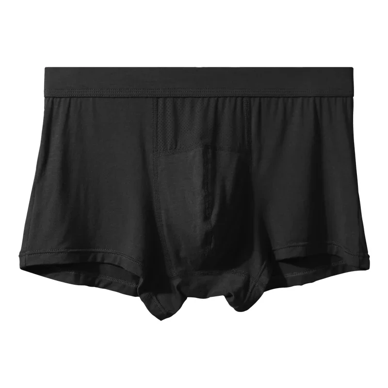 Men's Underwear - Silk Flat Bottom Briefs of Modal Four-Piece Briefs - Summer Breathable - Summer Lightweight Bottom Pants
