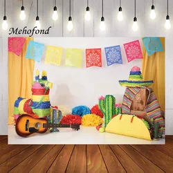 Mehofond Photography Background Mexican Fiesta Luau Cinco De Mayo Kids Birthday Party Cake Smash Decoratio Backdrop Photo Studio