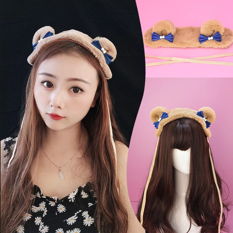 Soft and Fluffy Sweet Bear Ear Headband Handmade Cute Hair Accessories Japanese Style