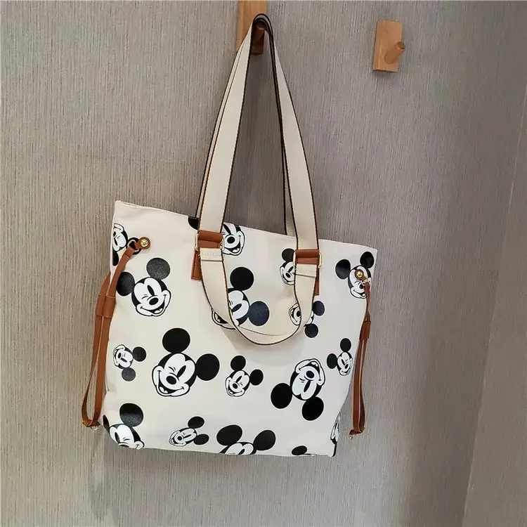 Disney-Sac en toile de grande capacité pour femme, fourre-tout décontracté, sacs à bandoulière One Initiated, sacs portables pour fille, sacs à bandoulière de dessin animé, été