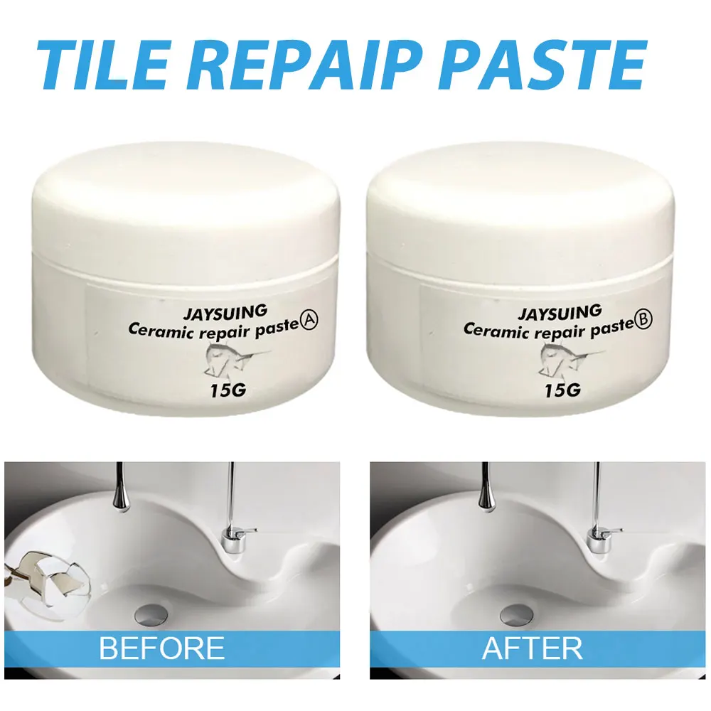 30g Effective Ceramic Repair Paste Tile Reform White Tile Repair Agent Cream Effective Repair Kit  Strong Adhesive Floor Tiles