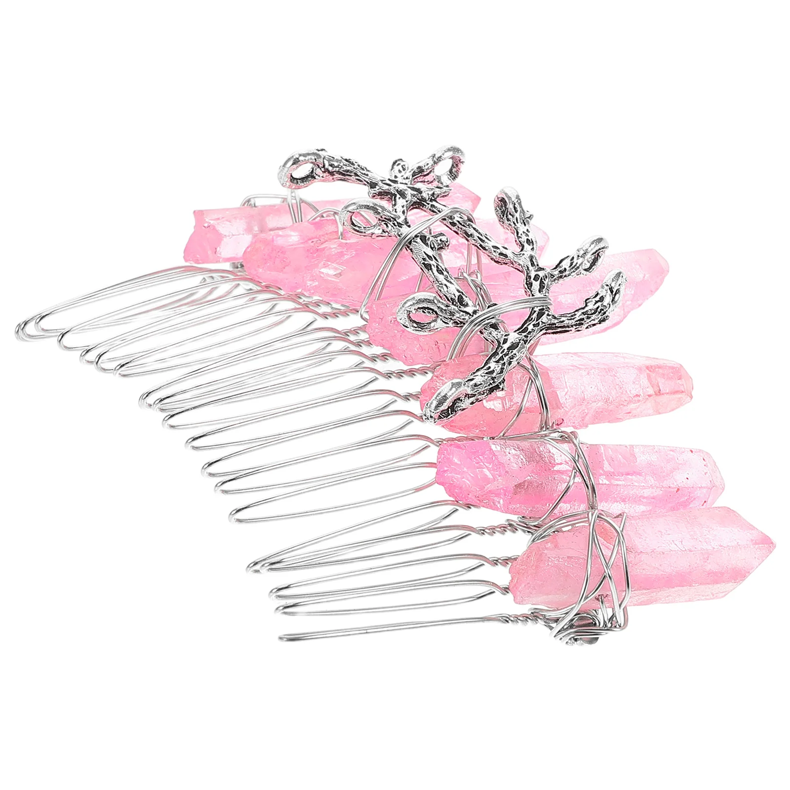 

Natural Crystal Comb 20 Teeth Silver Wire DIY Bridal Bridal Hair Accessories Silver Crystal Wedding Accessory Rhinestone Hair