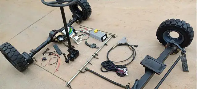 Transaxle Trike Conjunto de eixo traseiro Empilhadeira diferencial de duas velocidades Eixo elétrico Eixo dianteiro para trator