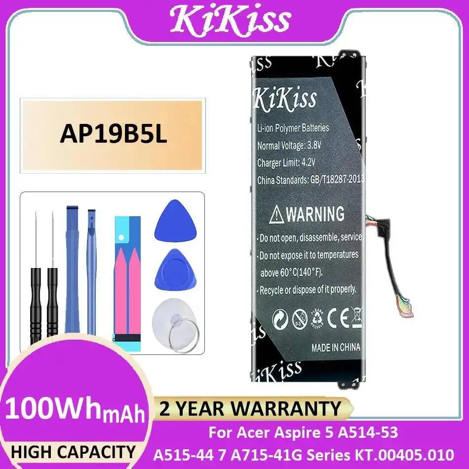 

Прочный аккумулятор для ноутбука AP19B5L для Acer Aspire 5 A514-53 A515-44 7 A715-41G серии KT.00405.010 100 Втч