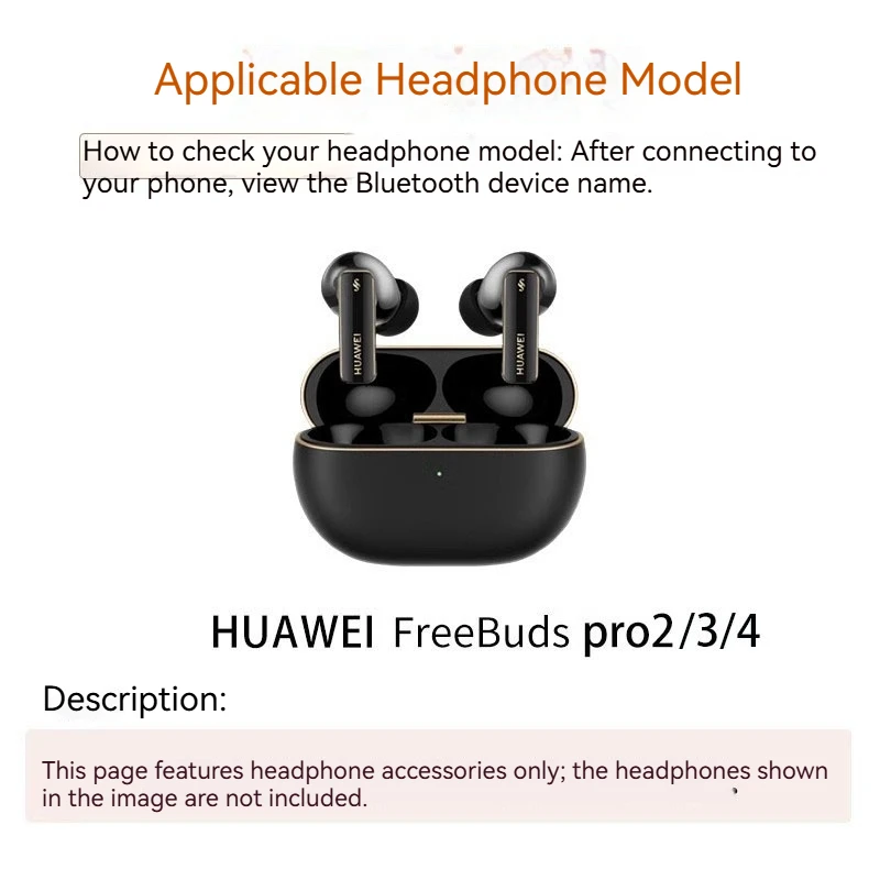 Replacement Silicone Ear Tips Set for Huawei FreeBuds pro2/Pro4/pro3 Headphones,4 Pairs XS/S/M/L Anti‑Slip Earbuds Caps