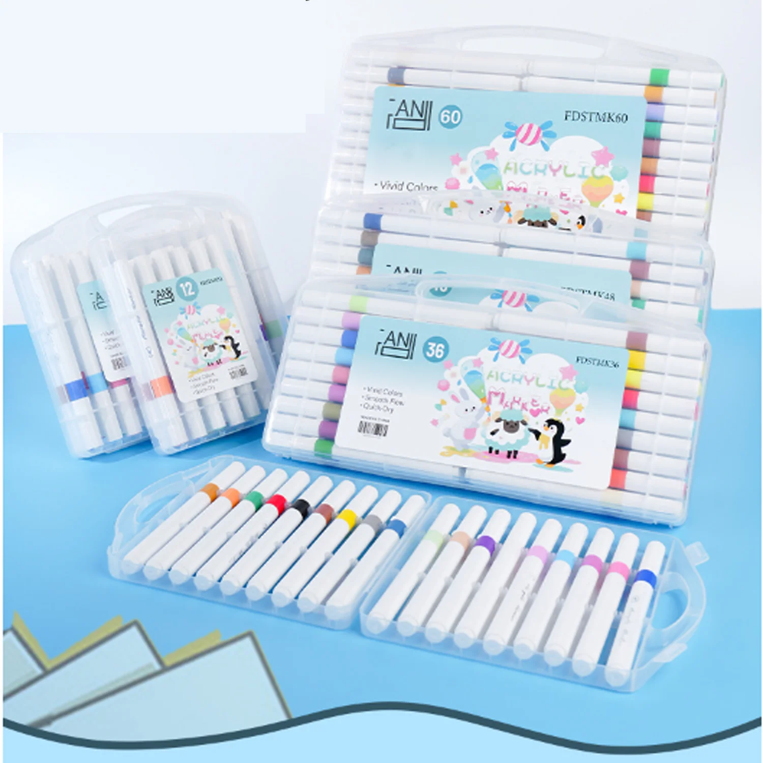 

12-80 цветных акриловых красок, маркеров, ручек, маркеров, серии чистого цвета, набор для детей и взрослых, рисования, рисования, изготовления карточек