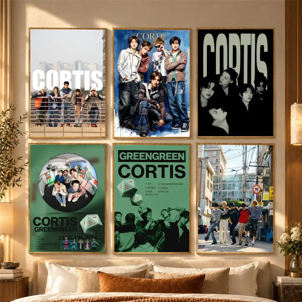 C-Cortis K-pop Boy Group Poster Stickers Self-Adhesive Mural Wall Art Decals for Bedroom Living Room Home Painting Decor Gift