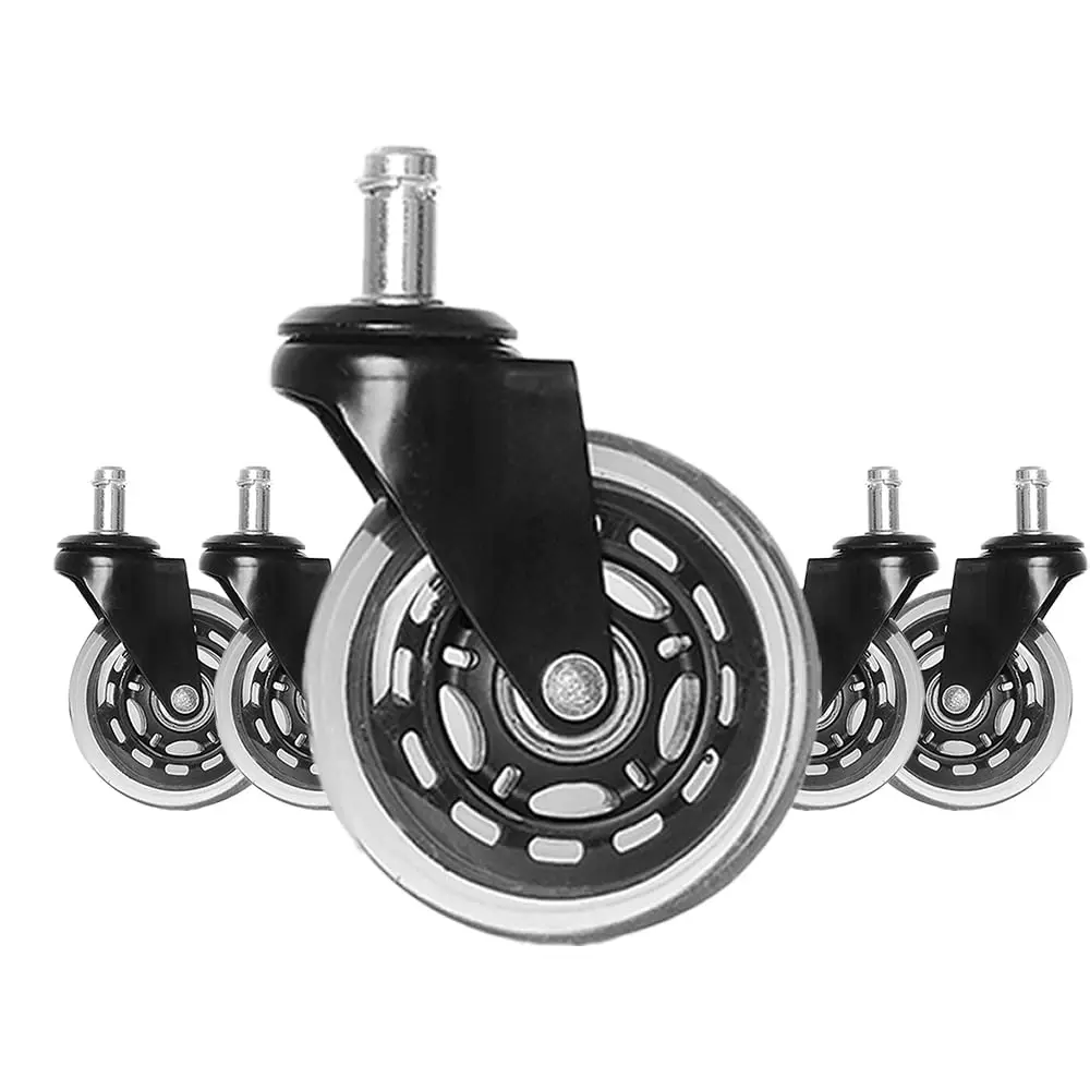 

5PCS Office Chair Caster Wheels 3 Inch Swivel Rubber Caster Wheels Replacement Soft Safe Rollers Furniture Hardware