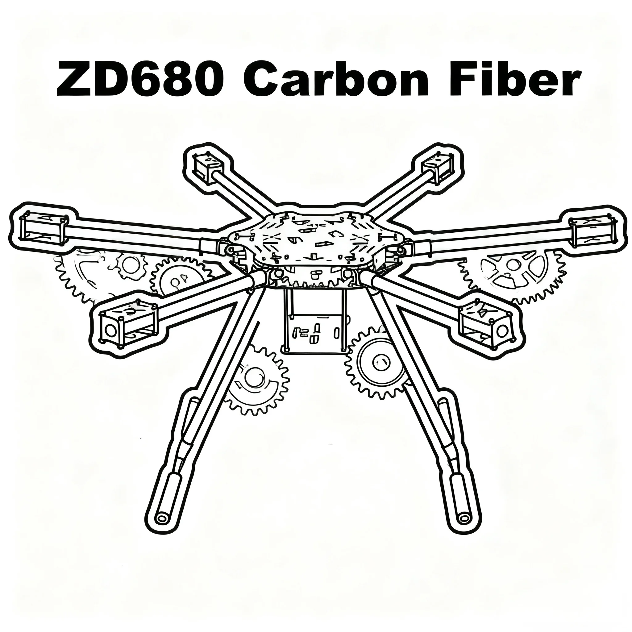 HanNiu FPV F680 cadre hexa-rotor ZD 680 entièrement en Fiber de carbone bras pliable Kit de cadre d'hexacoptère avec train d'atterrissage inflodable pour FPV