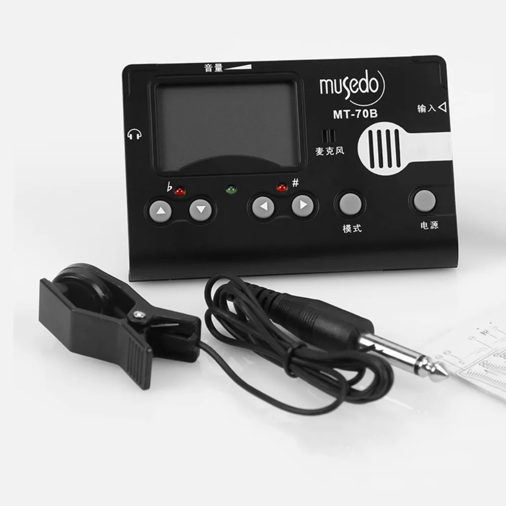 Built-In Microphone Music Tuner with Clip 3 Modes Simple Operation Metronome Tone Generator Portable LCD Electronic Metronome