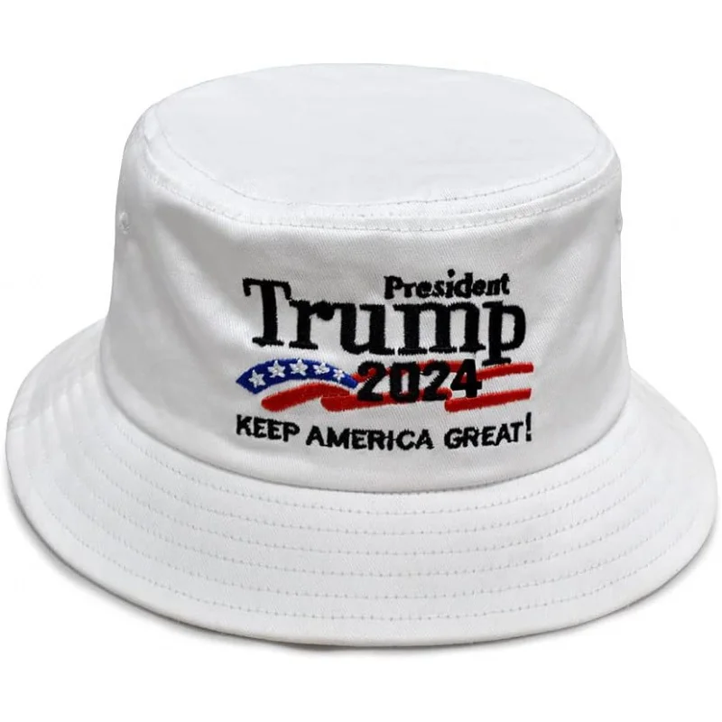 

USA American Flag Trump 2024 Keep Make America Great Embroidered Bucket Cap