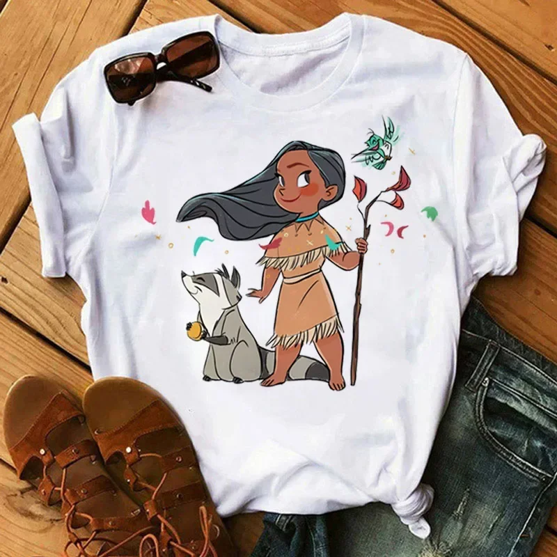 Cartoon T-shirt Woman\'s Clothes Cute Princess Graphic T Shirt Kawaii Short Sleeve Print Tops Clothing Harajuku Summer Y2k Tee