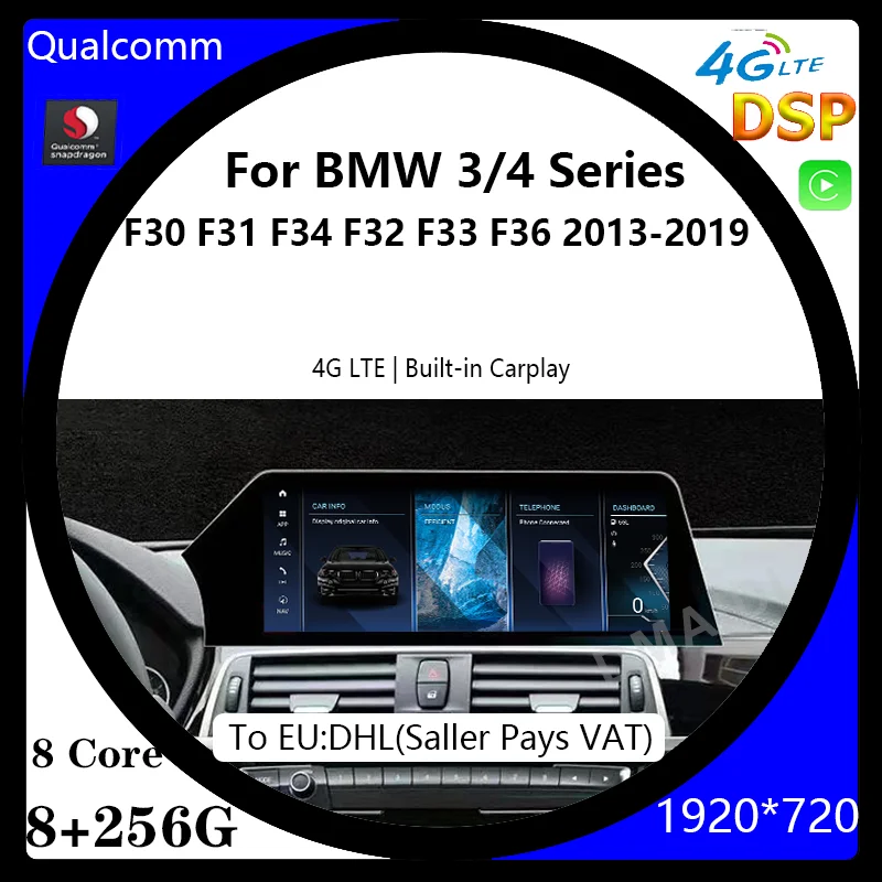 New Style For BMW F30 F31 F34 F32 F33 F36 Android 12 Snapdragon Car Radio Stereo Video Multimedia Player Autoradio GPS 2013-2019