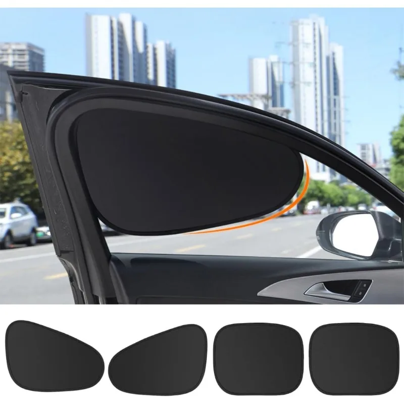 99.9% UV Blocker New Electrostatic Sun Visor for Car Side Window 4-Layer Anti-Glare Sun Shade Curtains Auto Internal Blocker HD