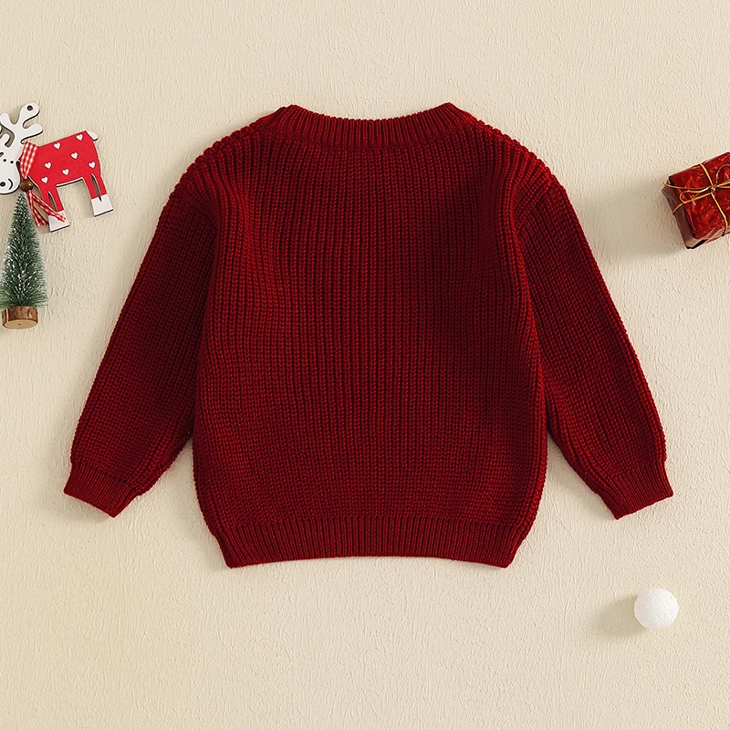 Baby Christmas Sweater, Long Sleeve Crew Neck Tree Warm Knit Pullover Winter Tops