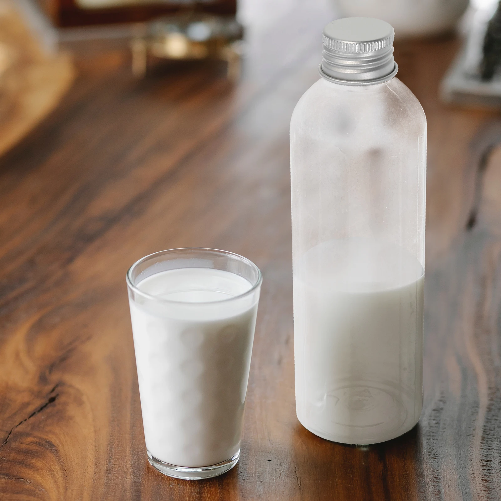 

10pcs Drink Bottles Empty Portable Plastic Beverage Containers Reusable Clear Juice Water Household Lids Included Leak Proof