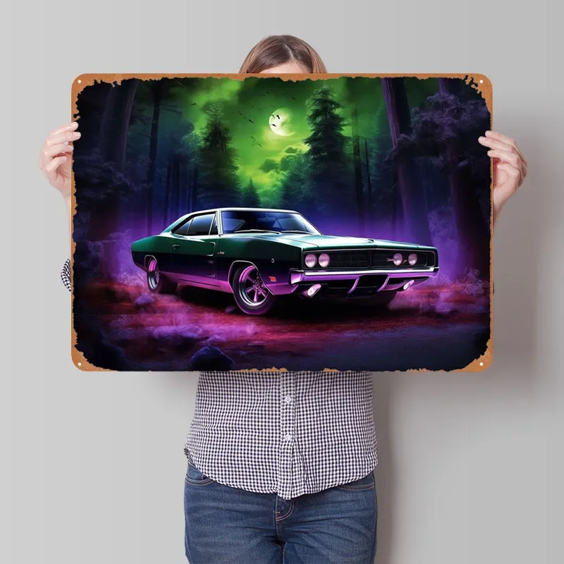 

1969 Dodge Charger 440 Mag Автомобильный знак, Настенный декор, украшение для комнаты, винтажный металлический жестяной знак, таблички для украшения стен гаража