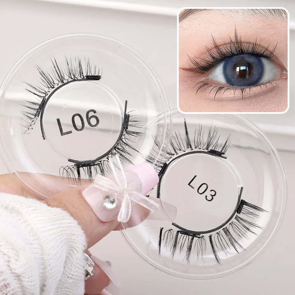 Natural Magnetic False Eyelashes with Eyelash Curler Waterproof Reusable Magnet Clip Lashes Extension Quantum Magnets Lash Tools