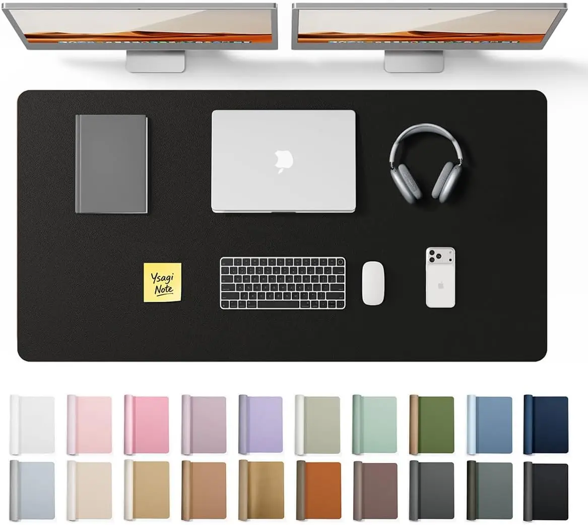 Leather Desk Protector, Office Mat, Large Mouse Mat, Non-Slip PU Leather Blotter, Laptop Desk Pad, Waterproof Writing P