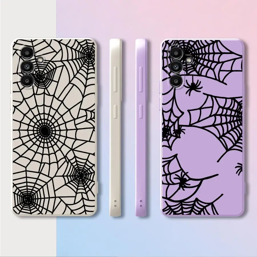 Black Sipider Web Case for Samsung Galaxy A35 A34 A13 A14 A24 A15 A16 A22 A52 A51 A11 A12 A36 A26 Phone Cover