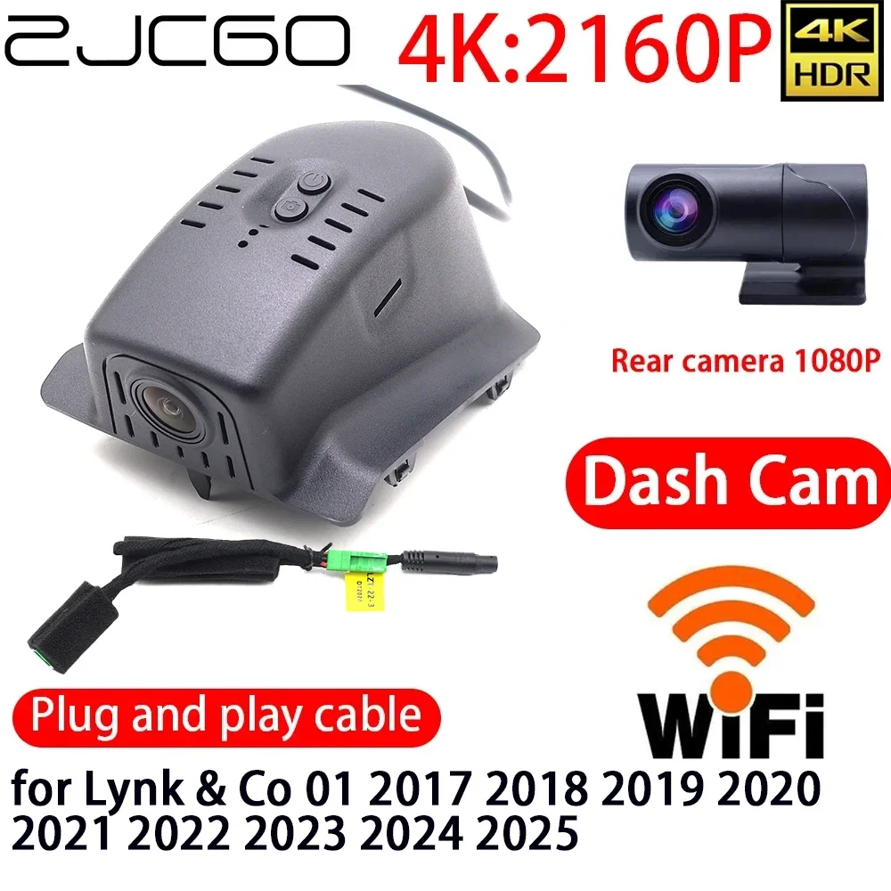 

ZJCGO 4K DVR Dash Cam Wifi Front Rear Camera 24h Monitor For Lynk & Co 01 2017 2018 2019 2020 2021 2022 2023 2024 2025