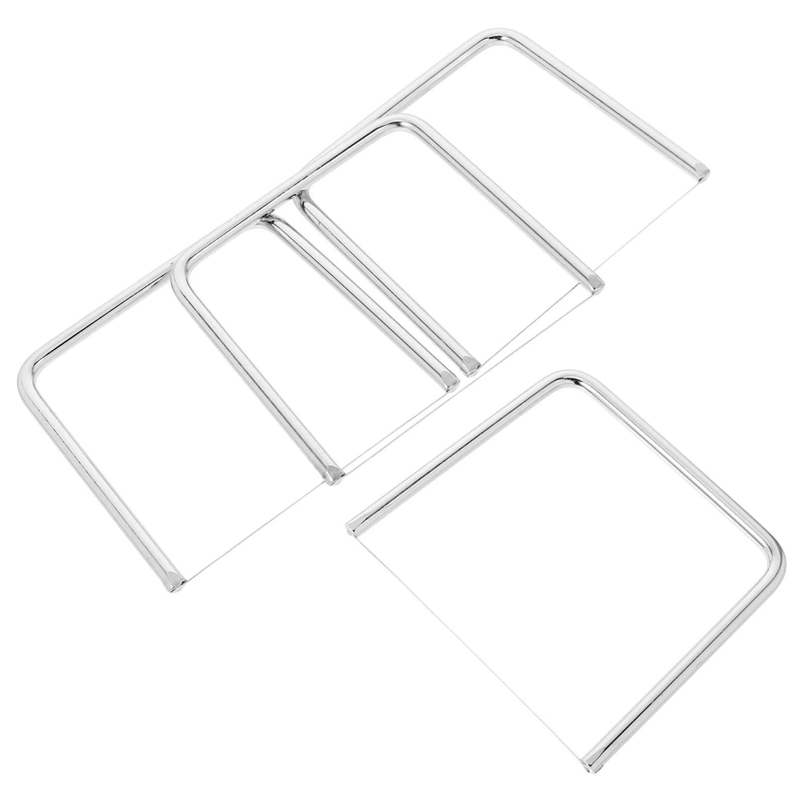 

4Pcs Stainless Steel Cheese Slicer Wire Butter Cutter Handheld Kitchen Gadget Fast Cutting Tool Block Cheese Sausage Tofu