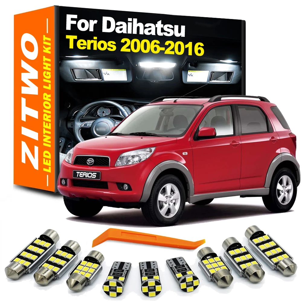 

ZITWO 9Pcs LED Bulb Interior Dome Reading Map Light Kit For Daihatsu Trevis 2006- 2010 2011 2012 2013 2014 2015 2016 Accessories