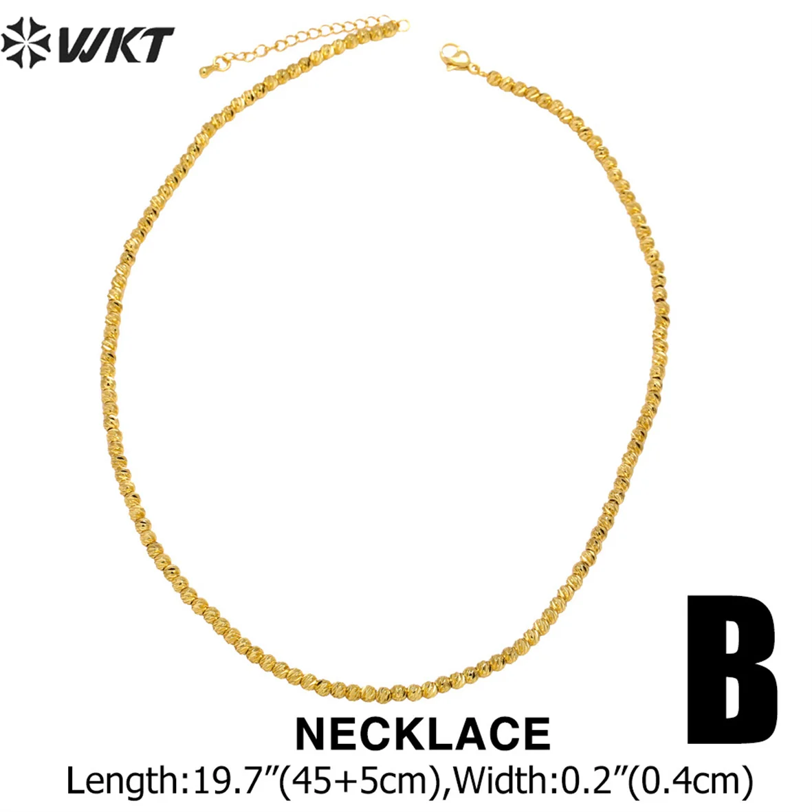 WT-BFN045 WKT 2022 High Quality Yellow Brass Chain Necklace With Gold Plated Resist Tarnishable For Party Jewelry Gift