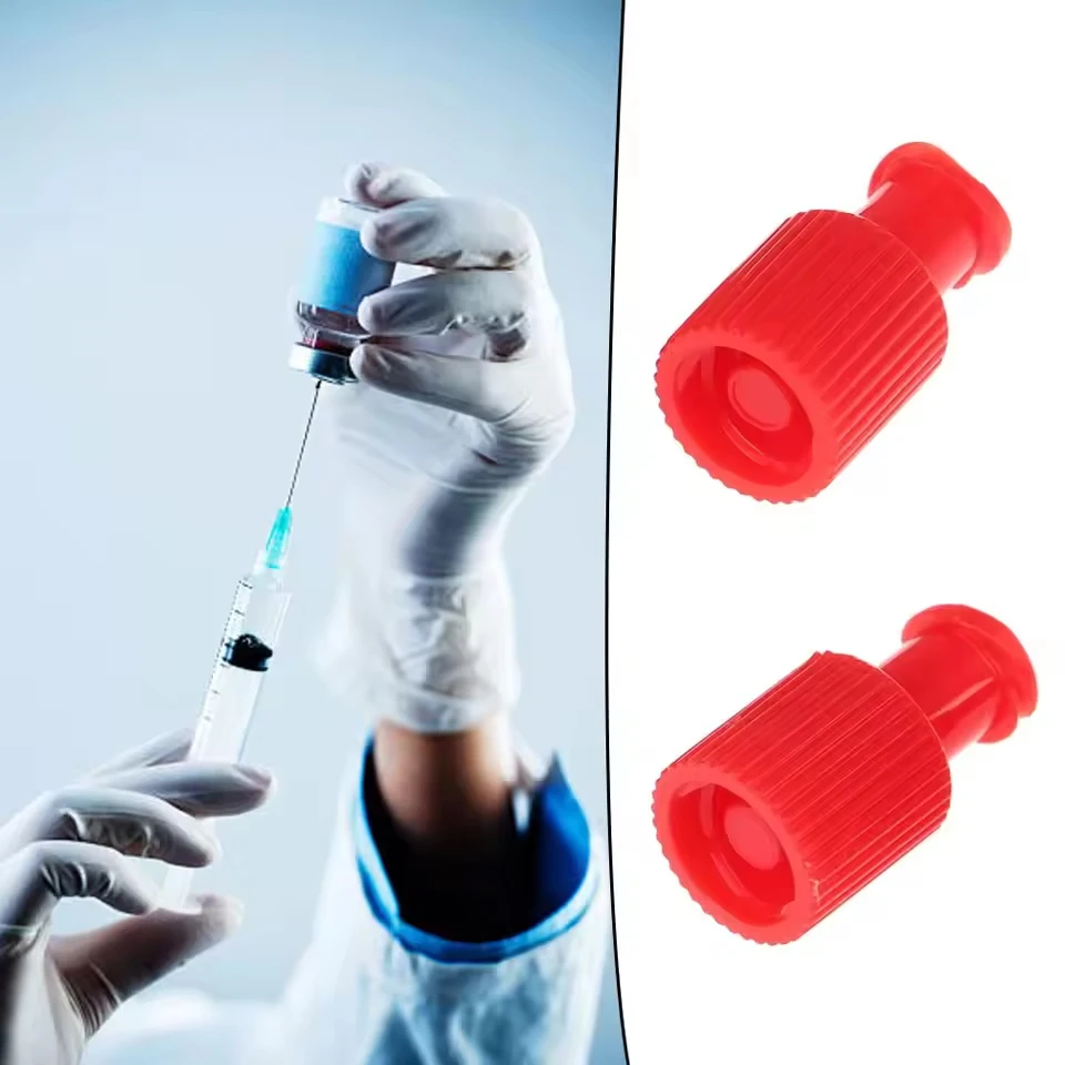 Disposable Red Combi Stopper Luer Lock Cap Sterile EO Medical Stopper for Syringe Infusion Tubing Three-Way Valve End Cup