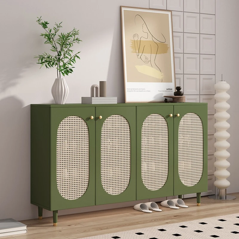 

Rattan shoe cabinet, large-capacity entry locker at the door of the home, integrated light luxury entrance hall cabinet shoe