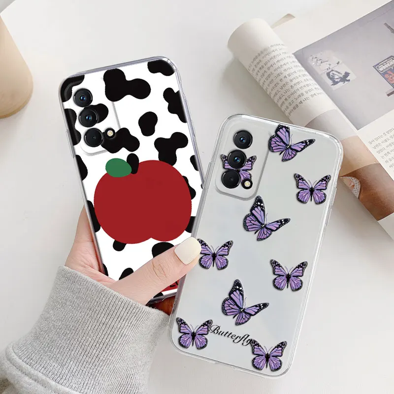 เคสโทรศัพท์ลายแมวรักดอกไม้ผีเสื้อสำหรับ Realme 11 11X C55 C67 9 8 10 Pro PLUS GT NEO 3T GT Master GT2 8 5G ปลอกซิลิโคน