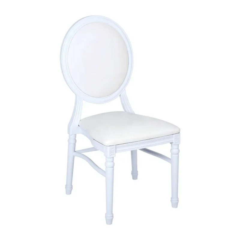 for LUS-C006 White Round Back Louis Chair - Stackable Resin for Durable Restaurant Seating