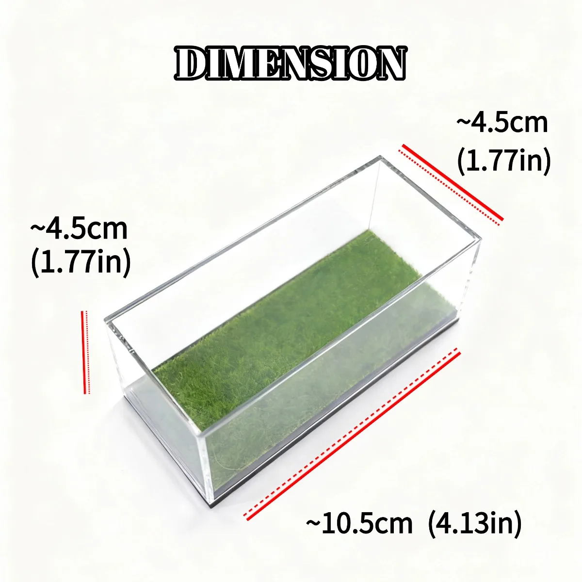 Caixa de exibição acrílica 4.1 "x 1.8" para escala 1:64 1:87 modelo de carro caixa de armazenamento figura colecionável em miniatura diy construção diorama