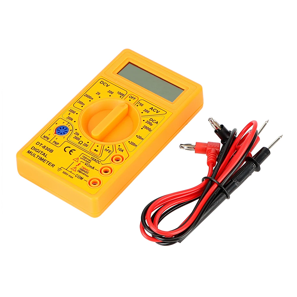 DT-830B Ohmmeter Volt Tester Electrical Instrument Multimeter Analysis Instrument LCD Auto Range Digital Voltmeter